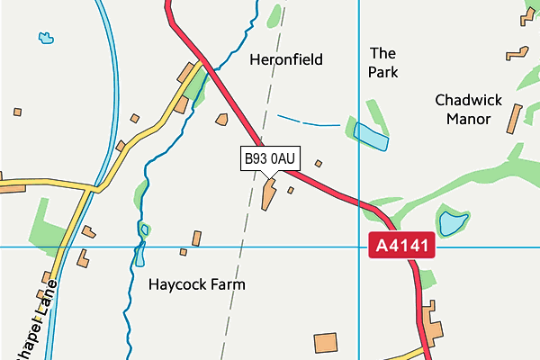 B93 0AU map - OS VectorMap District (Ordnance Survey)