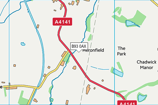 B93 0AX map - OS VectorMap District (Ordnance Survey)