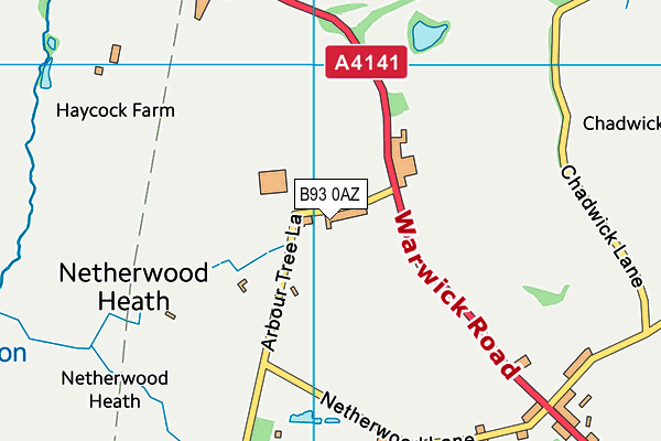 B93 0AZ map - OS VectorMap District (Ordnance Survey)