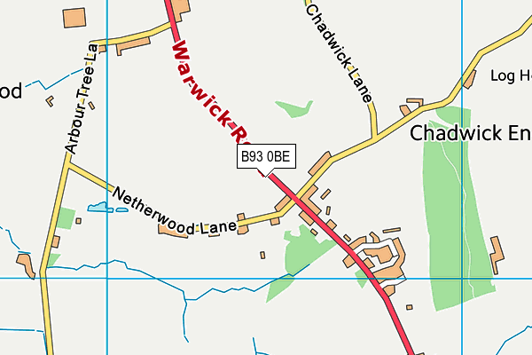 B93 0BE map - OS VectorMap District (Ordnance Survey)