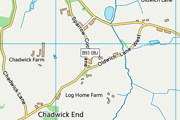 B93 0BJ map - OS VectorMap District (Ordnance Survey)