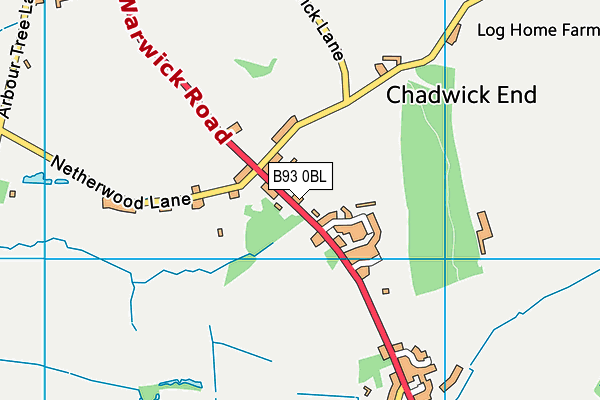 Chadwick End Football Pitch map (B93 0BL) - OS VectorMap District (Ordnance Survey)