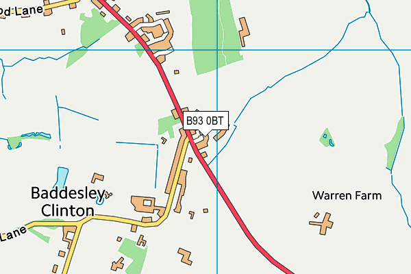 B93 0BT map - OS VectorMap District (Ordnance Survey)