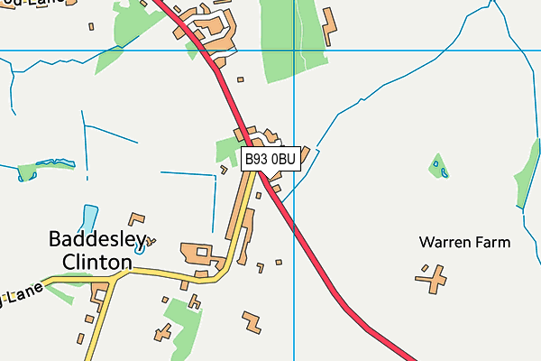 B93 0BU map - OS VectorMap District (Ordnance Survey)