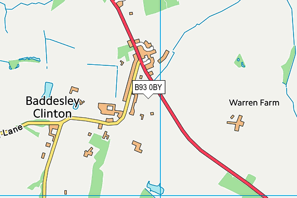 B93 0BY map - OS VectorMap District (Ordnance Survey)