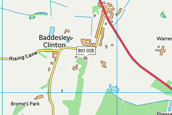 B93 0DB map - OS VectorMap District (Ordnance Survey)