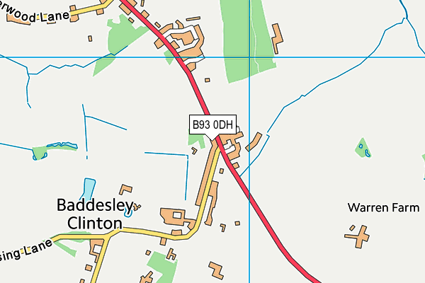 B93 0DH map - OS VectorMap District (Ordnance Survey)