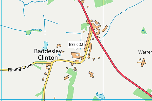 B93 0DJ map - OS VectorMap District (Ordnance Survey)