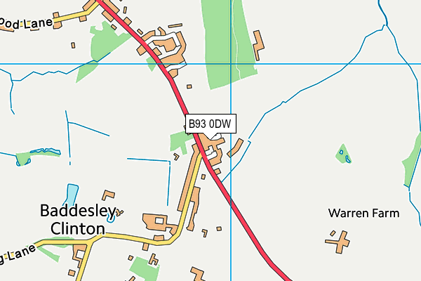 B93 0DW map - OS VectorMap District (Ordnance Survey)