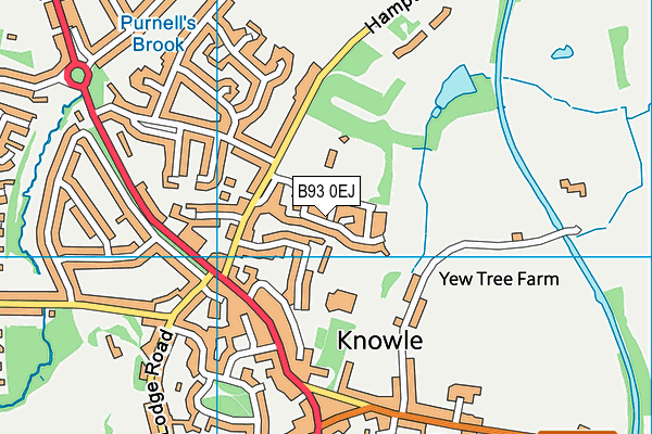 B93 0EJ map - OS VectorMap District (Ordnance Survey)