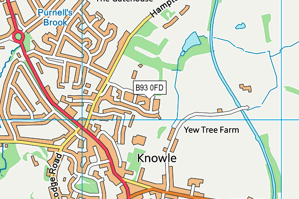 B93 0FD map - OS VectorMap District (Ordnance Survey)