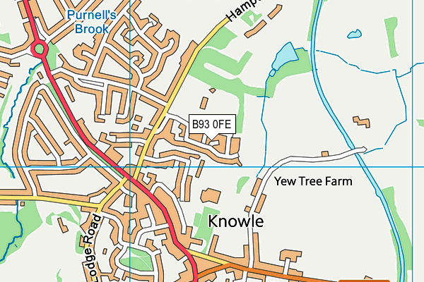 B93 0FE map - OS VectorMap District (Ordnance Survey)