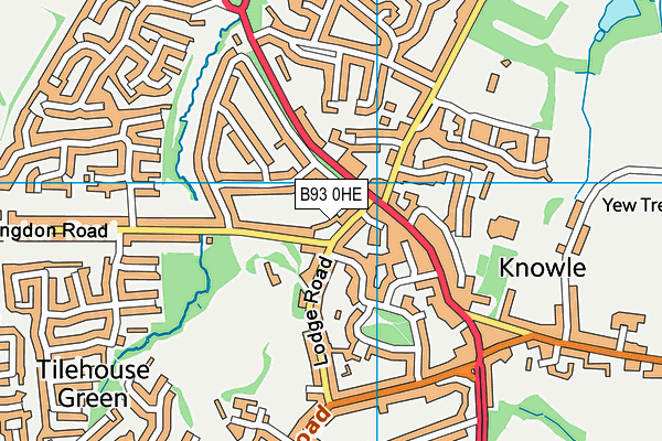 B93 0HE map - OS VectorMap District (Ordnance Survey)