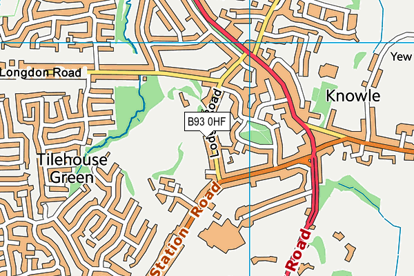 B93 0HF map - OS VectorMap District (Ordnance Survey)