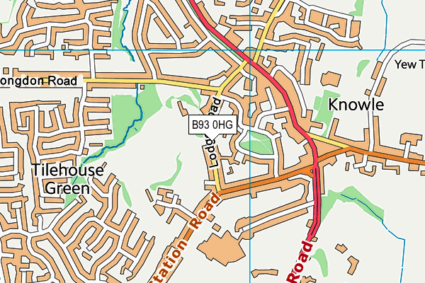 B93 0HG map - OS VectorMap District (Ordnance Survey)