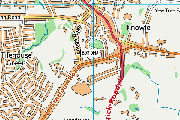 B93 0HJ map - OS VectorMap District (Ordnance Survey)