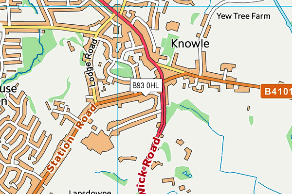 B93 0HL map - OS VectorMap District (Ordnance Survey)