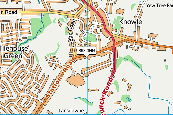 B93 0HN map - OS VectorMap District (Ordnance Survey)