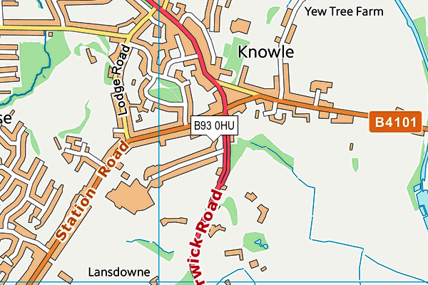 B93 0HU map - OS VectorMap District (Ordnance Survey)