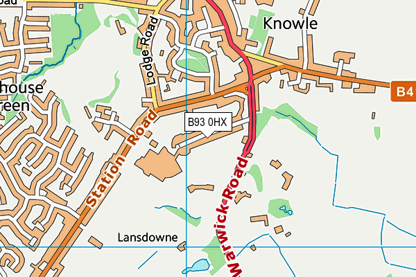 B93 0HX map - OS VectorMap District (Ordnance Survey)