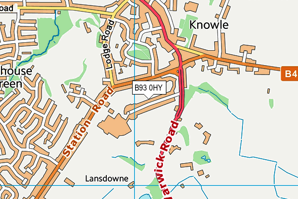 B93 0HY map - OS VectorMap District (Ordnance Survey)