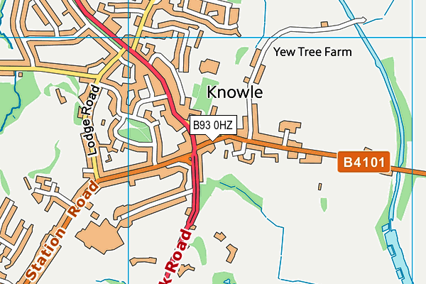 B93 0HZ map - OS VectorMap District (Ordnance Survey)