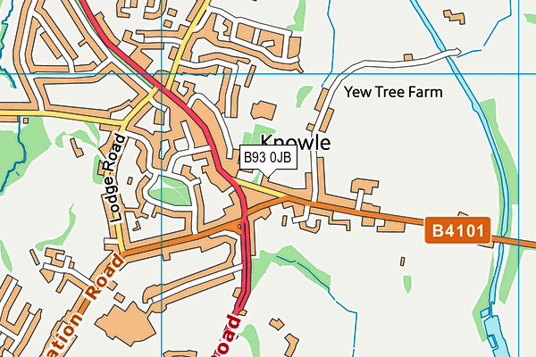 B93 0JB map - OS VectorMap District (Ordnance Survey)