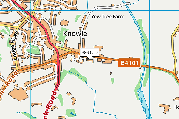 B93 0JD map - OS VectorMap District (Ordnance Survey)