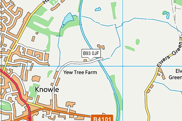 B93 0JF map - OS VectorMap District (Ordnance Survey)