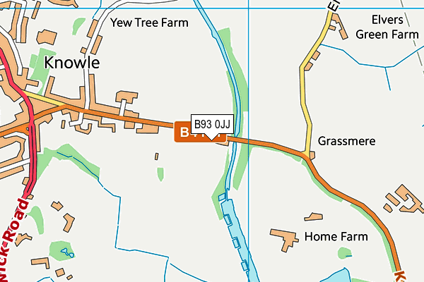 B93 0JJ map - OS VectorMap District (Ordnance Survey)