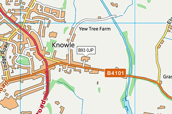 B93 0JP map - OS VectorMap District (Ordnance Survey)