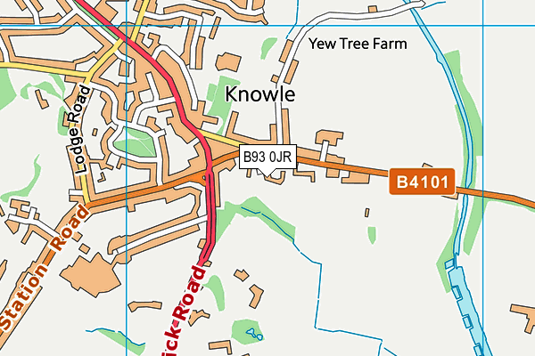 B93 0JR map - OS VectorMap District (Ordnance Survey)