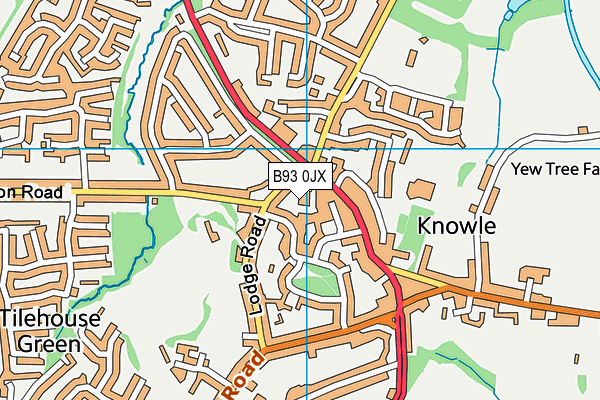 B93 0JX map - OS VectorMap District (Ordnance Survey)