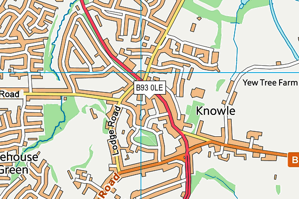 B93 0LE map - OS VectorMap District (Ordnance Survey)