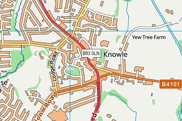 B93 0LN map - OS VectorMap District (Ordnance Survey)