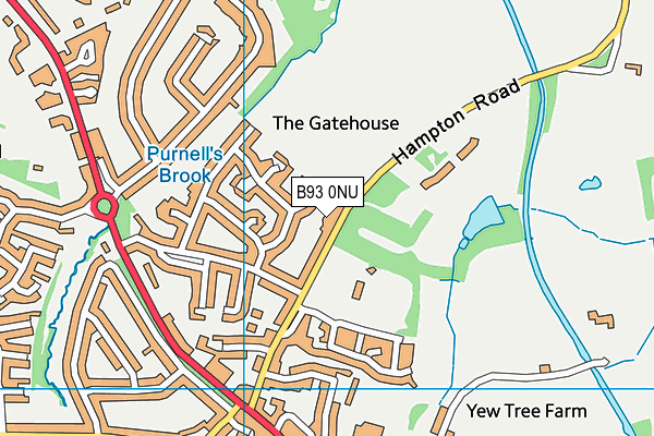 B93 0NU map - OS VectorMap District (Ordnance Survey)