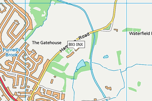 Knowle Village Cricket Club map (B93 0NX) - OS VectorMap District (Ordnance Survey)