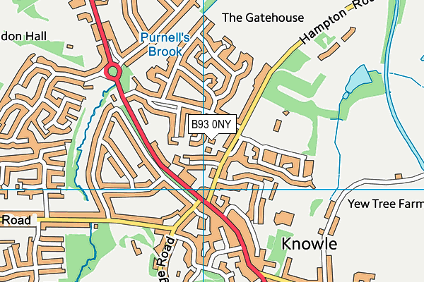 B93 0NY map - OS VectorMap District (Ordnance Survey)