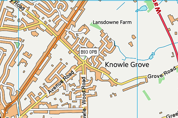 B93 0PB map - OS VectorMap District (Ordnance Survey)