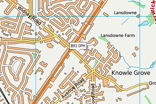 Knowle And Dorridge Racquets Club map (B93 0PH) - OS VectorMap District (Ordnance Survey)