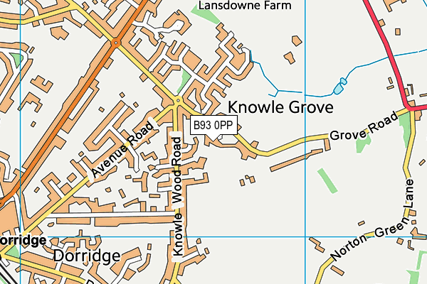 B93 0PP map - OS VectorMap District (Ordnance Survey)