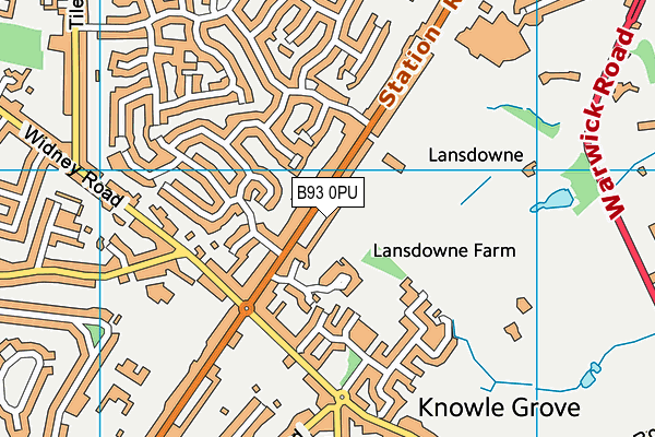 B93 0PU map - OS VectorMap District (Ordnance Survey)