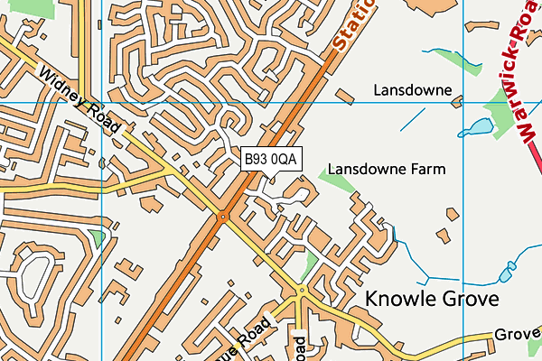 B93 0QA map - OS VectorMap District (Ordnance Survey)