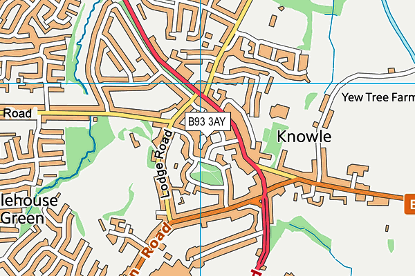 B93 3AY map - OS VectorMap District (Ordnance Survey)