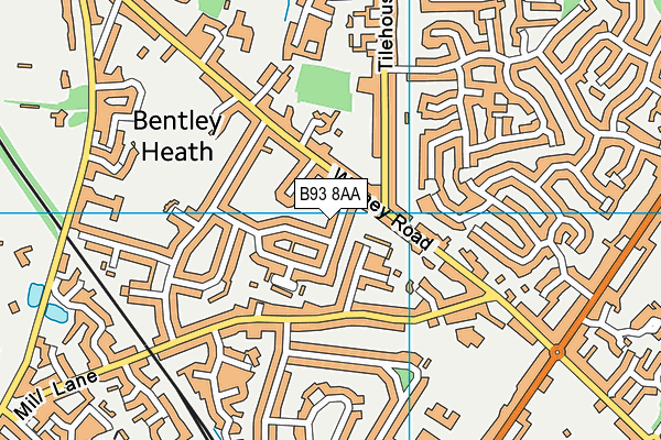 B93 8AA map - OS VectorMap District (Ordnance Survey)