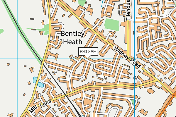 B93 8AE map - OS VectorMap District (Ordnance Survey)
