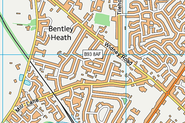 B93 8AF map - OS VectorMap District (Ordnance Survey)