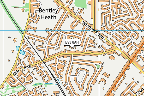 B93 8AH map - OS VectorMap District (Ordnance Survey)