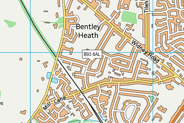 B93 8AL map - OS VectorMap District (Ordnance Survey)