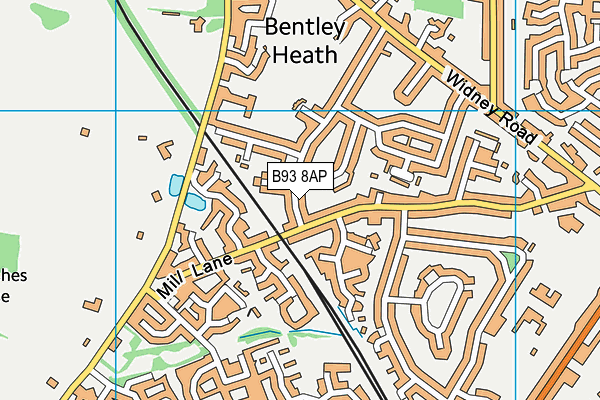 B93 8AP map - OS VectorMap District (Ordnance Survey)